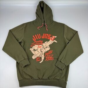 Kill Crew Mens Size M Jiu Jitsu Graphic Hoodie Sweatshirt Green